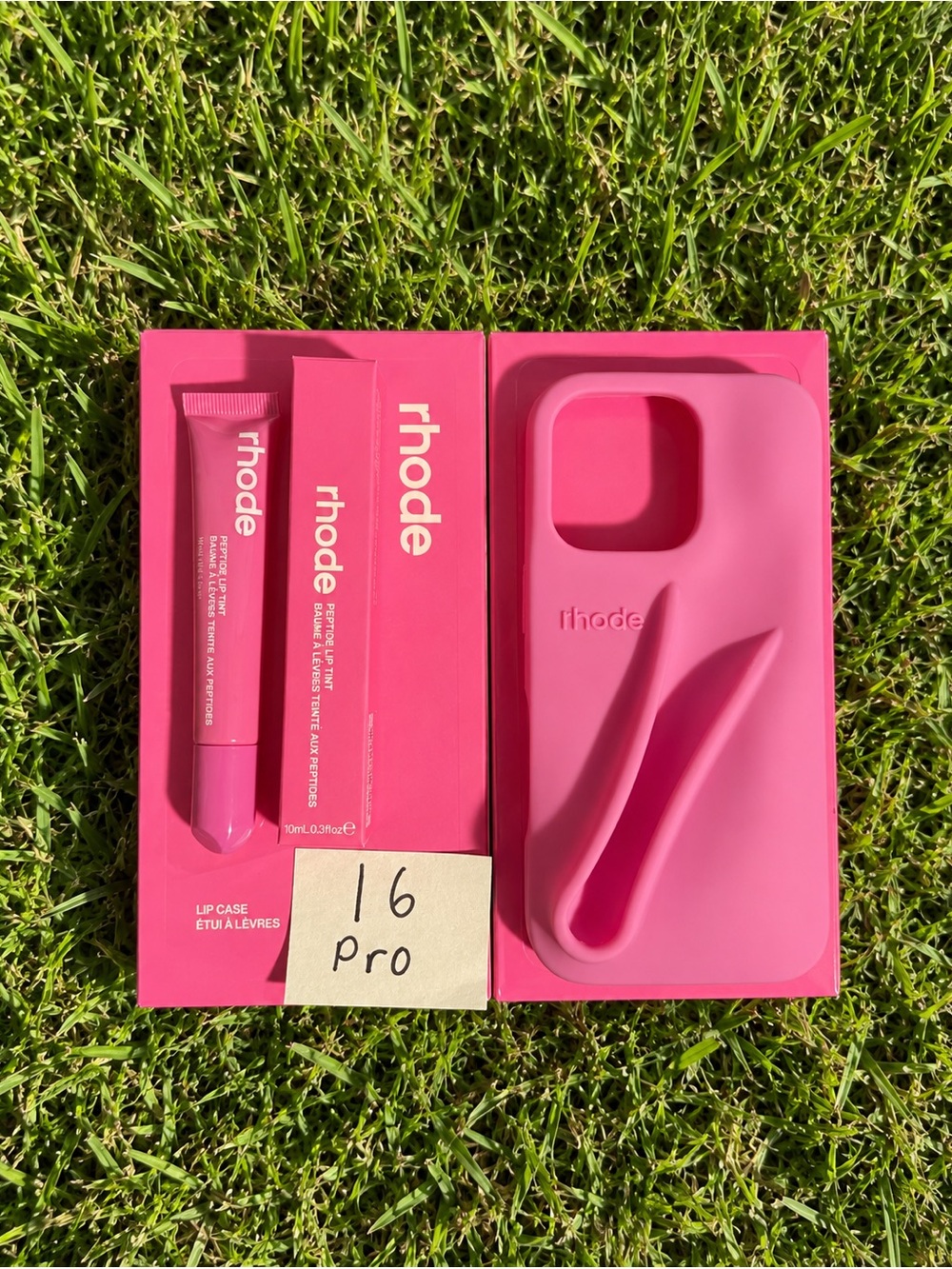 RHODE Hot Pink iPhone Case with Matching Lip Balm Bundle